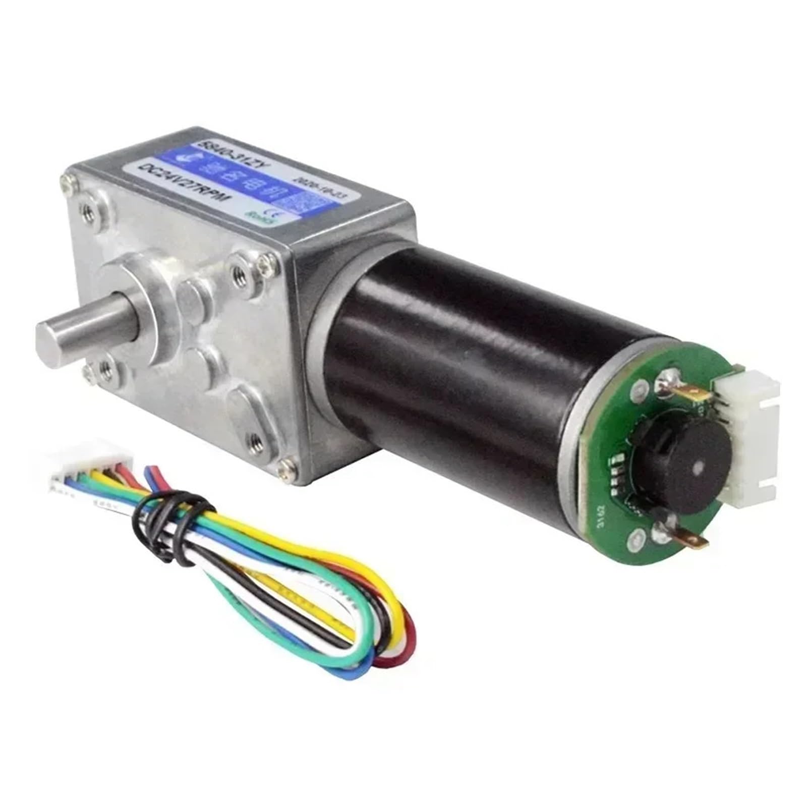 Hall-Encoder-Vibrationsmotor 5840-31ZY Schneckengetriebe und Schnecke mit hohem Drehmoment DC 12 V/24 V Metallgetriebe CW/CCW-Automatisierungsausrüstung(12V,16rpm)