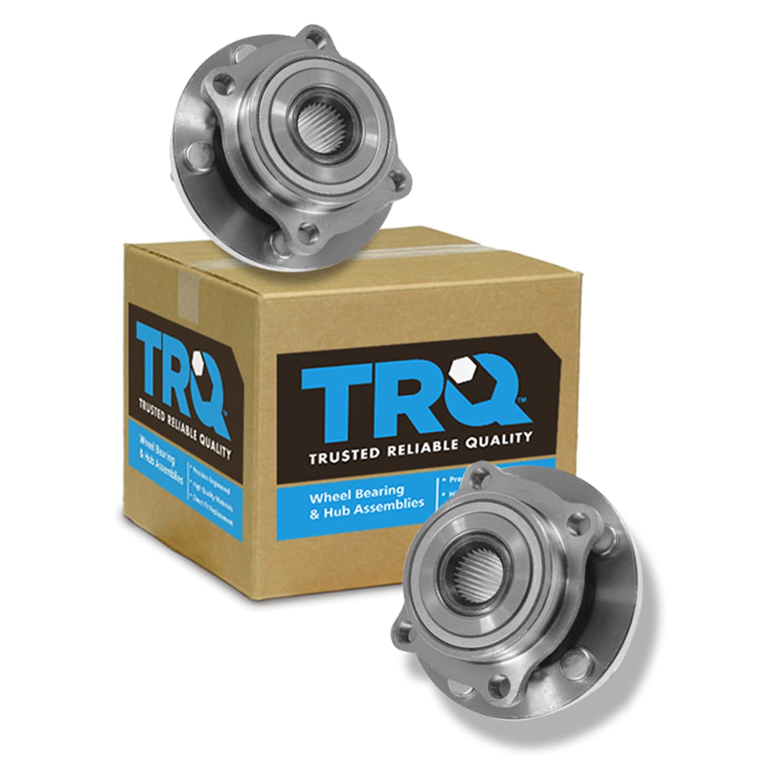 TRQ Front Wheel Bearing and Hub Assembly Set 2 Piece