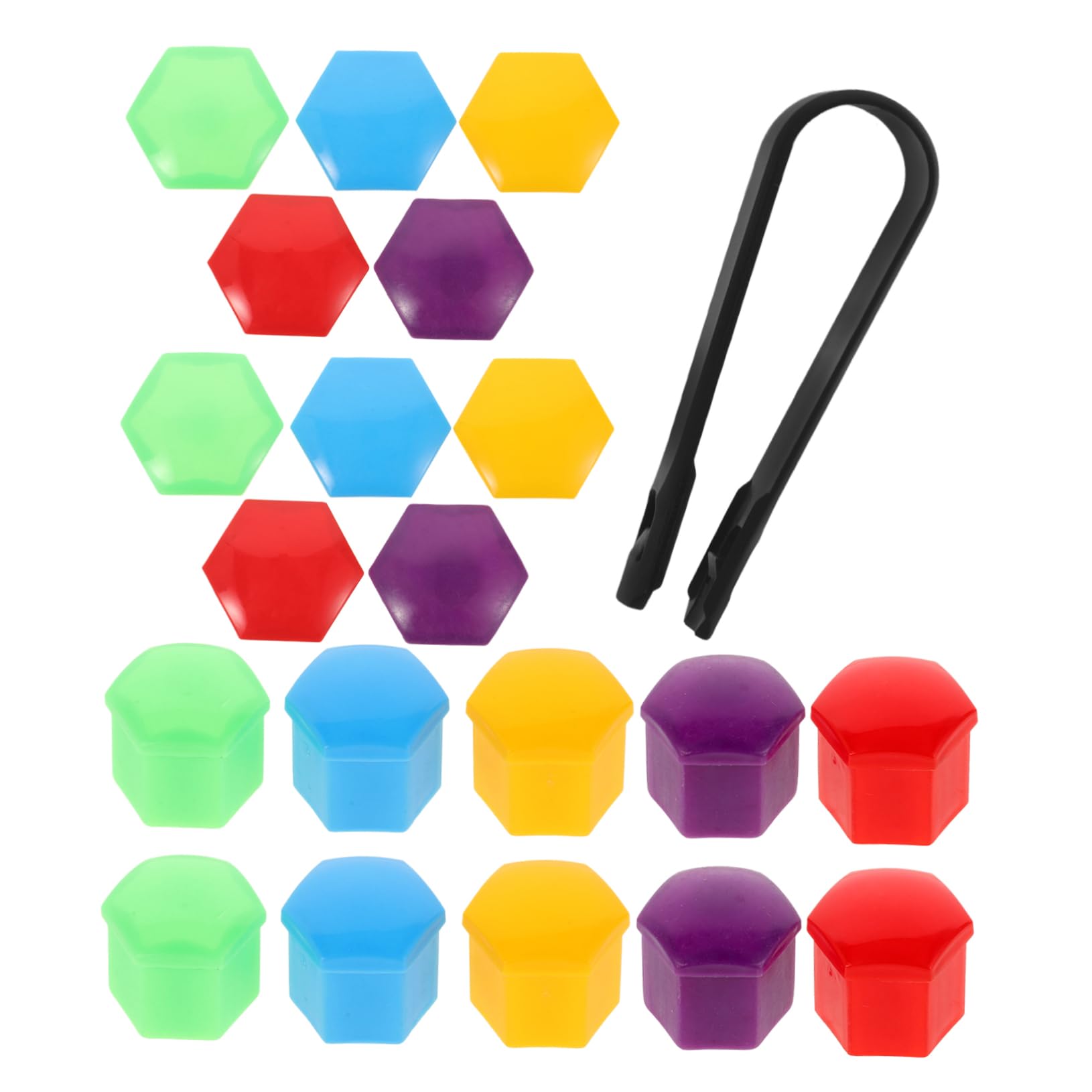 FELTECHELECTR 20pcs Mini Wheel Nut Caps Versatile Lug Nut Cover DIY Decorative Protector for Truck SUV Car Durable Material Easy Installation Multi Color Options