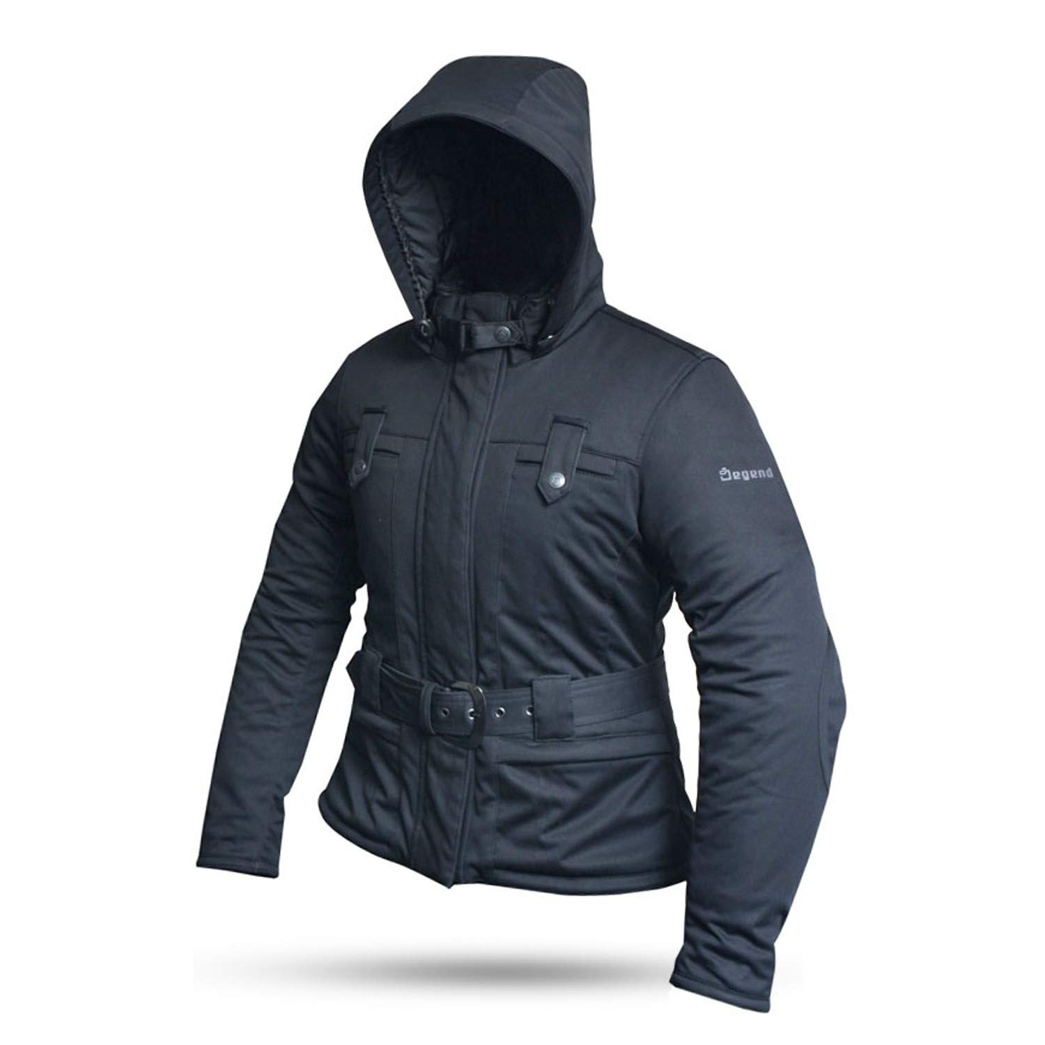 Lady1 | Damen-Motorradjacke mit Protektoren | Wasserdichte Winter-Motorradjacke mit Kapuze – Thermofutter und herausnehmbaren, geprüften Protektoren – Motorradzubehör