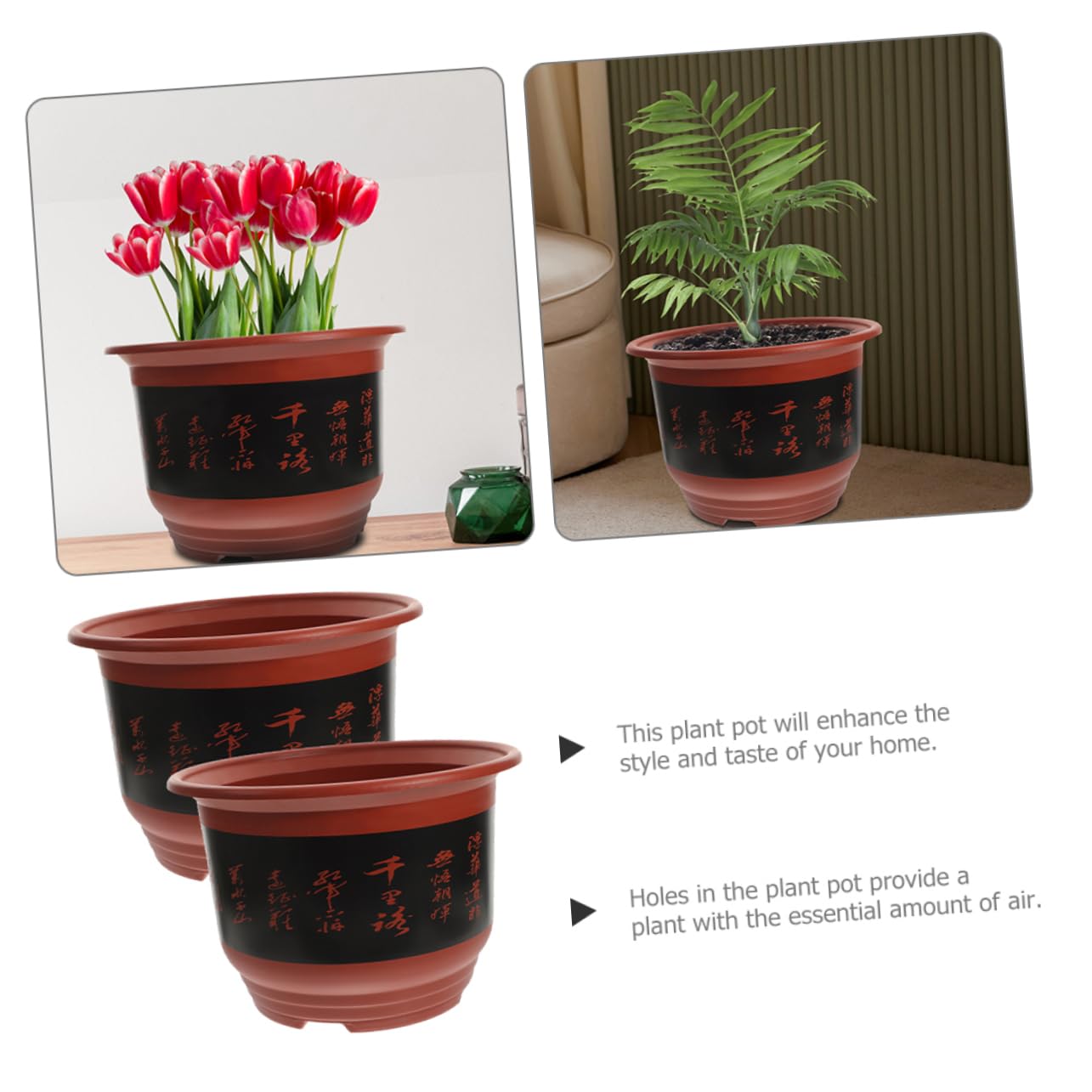TOYANDONA 2pièces Jardinière pour Orchidées Plastique Pot De Fleurs pour Plantes Intérieur Drainage pour Évacuation Eau