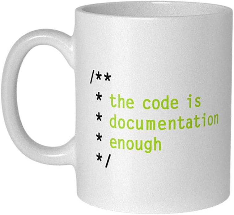 getDigital The Code is Documentation Enough Coffee and Tea Mug - A funny Office Cup for IT Administrators, Coders and Computer Science Geeks - 300 ml