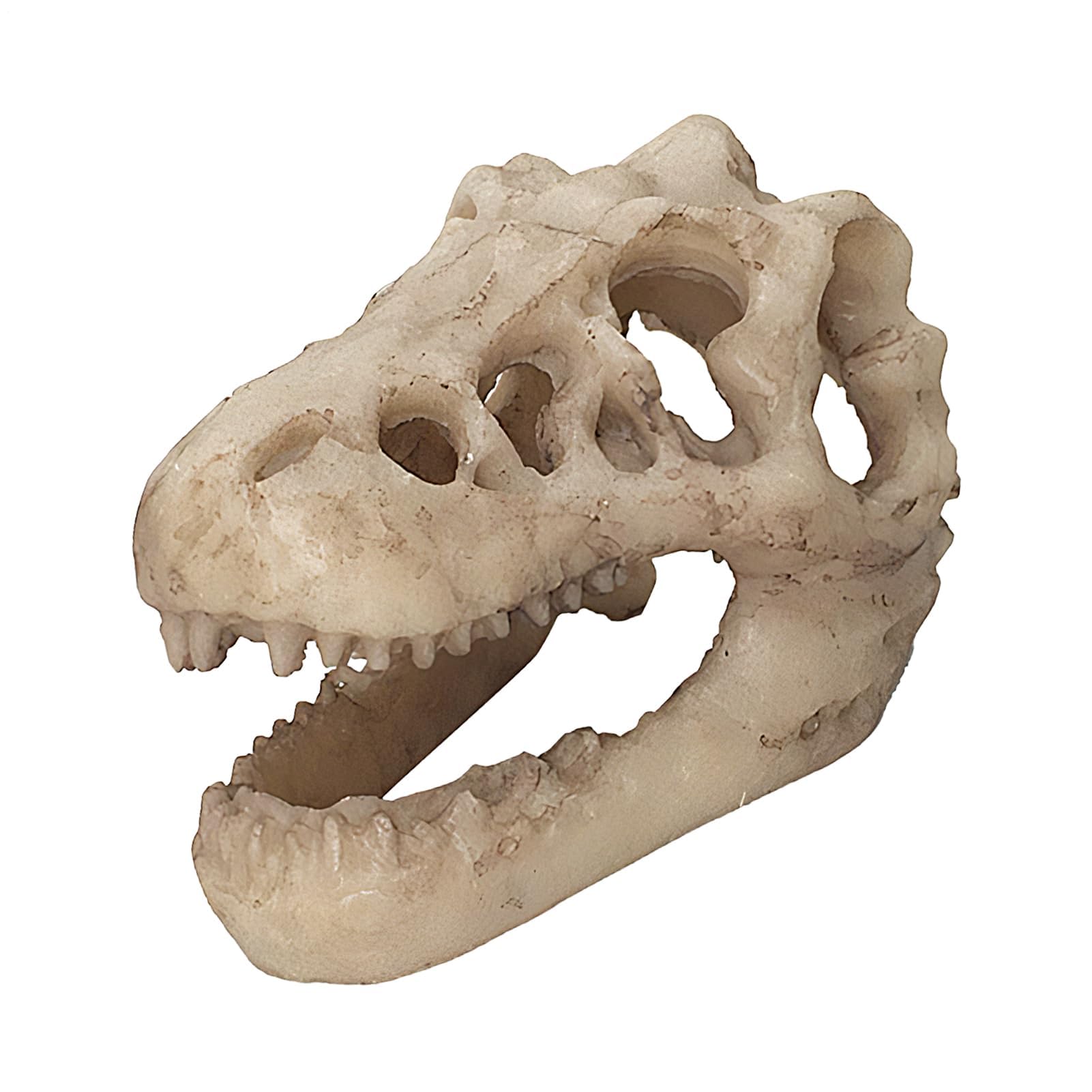 Szkielet dinozaura – realistyczna dekoracja czaszki dinozaura, ozdoba do akwarium z żywicy, uniwersalna dekoracja terrarium do domu, sklepu, akwarium, 8 x 5,41 x 5 cm