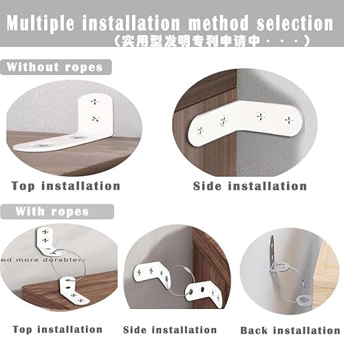Miniatura 3 de Anclajes para muebles, pequeñas correas estéticas para muebles, aparadores, paredes, anclaje de seguridad para muebles a prueba de niños y bebés, tu