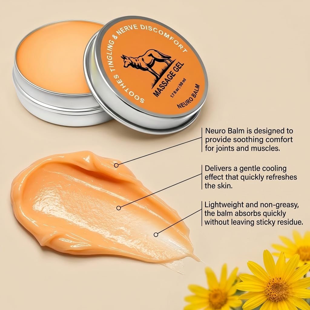 Neuro Balm, Nerve Relief Balm for Neuropathy, Natural Herbal Joint Care Cooling Soothing Massage Cream with Magnesium and Menthol, Joint & Muscle Care Ointment — view 4