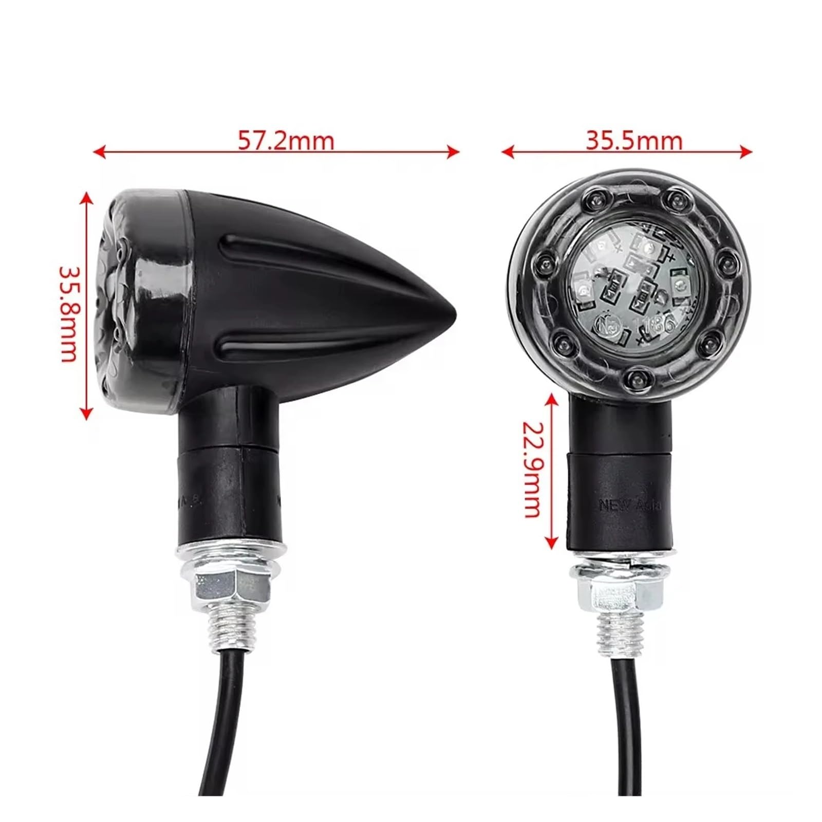 Indicatore LED Per Luci Flash Universali Moto 1 Paio Indicatoris Motos