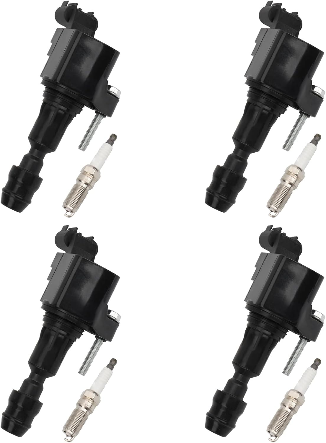 MAYASAF UF491 Ignition Coils and Spark Plugs Set of 4 Fit for Buick 2010-2016 LaCrosse, 2011-2017 Regal, for Chevrolet 2006-2010 Cobalt, 2010-2017 Equinox, 2008-2014 Malibu, for GMC 2010-2017 Terrain