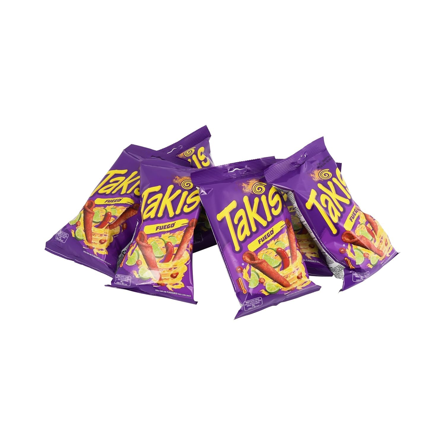 Takis Fuego Zwijane Chipsy Tortilla, ostra papryczka chili i limonka, ekstremalnie ostre meksykańska przekąska kukurydziana, Pakiet 18 x 100g