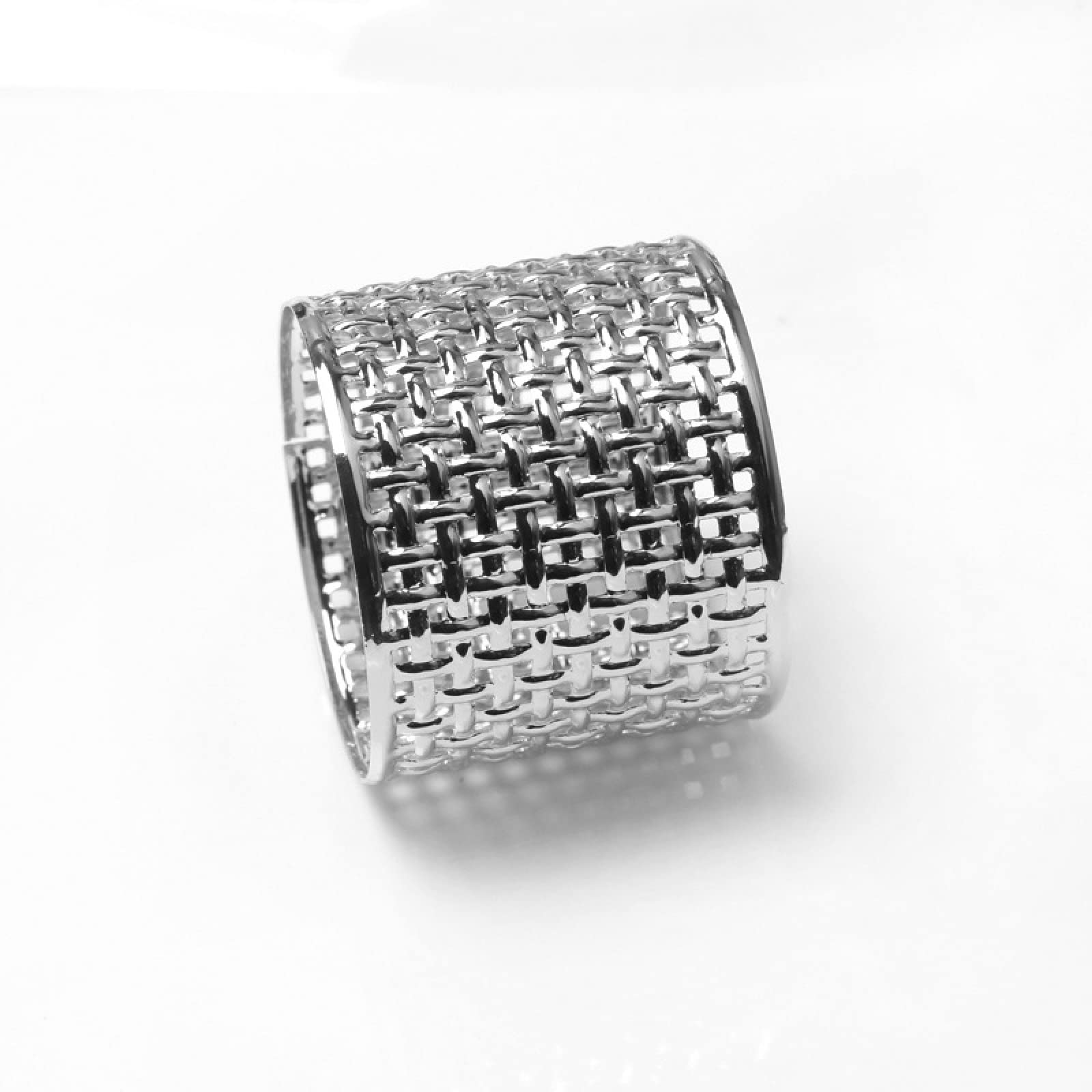 Porte Anneau de Serviette,Anneaux de Serviette, Support 12 pièces de Rond de Serviette en Maille métallique, Anneau de Serviette, Anneau en Tissu(Silver)