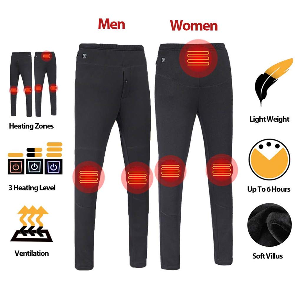 Pantaloni Riscaldati USB Pantaloni Intimo Caldi Leggings Lavabili Pantaloni Addensati Riscaldamento Intelligente Ricaricabile per Ciclismo Sci Alpinismo,Femmina,4XL