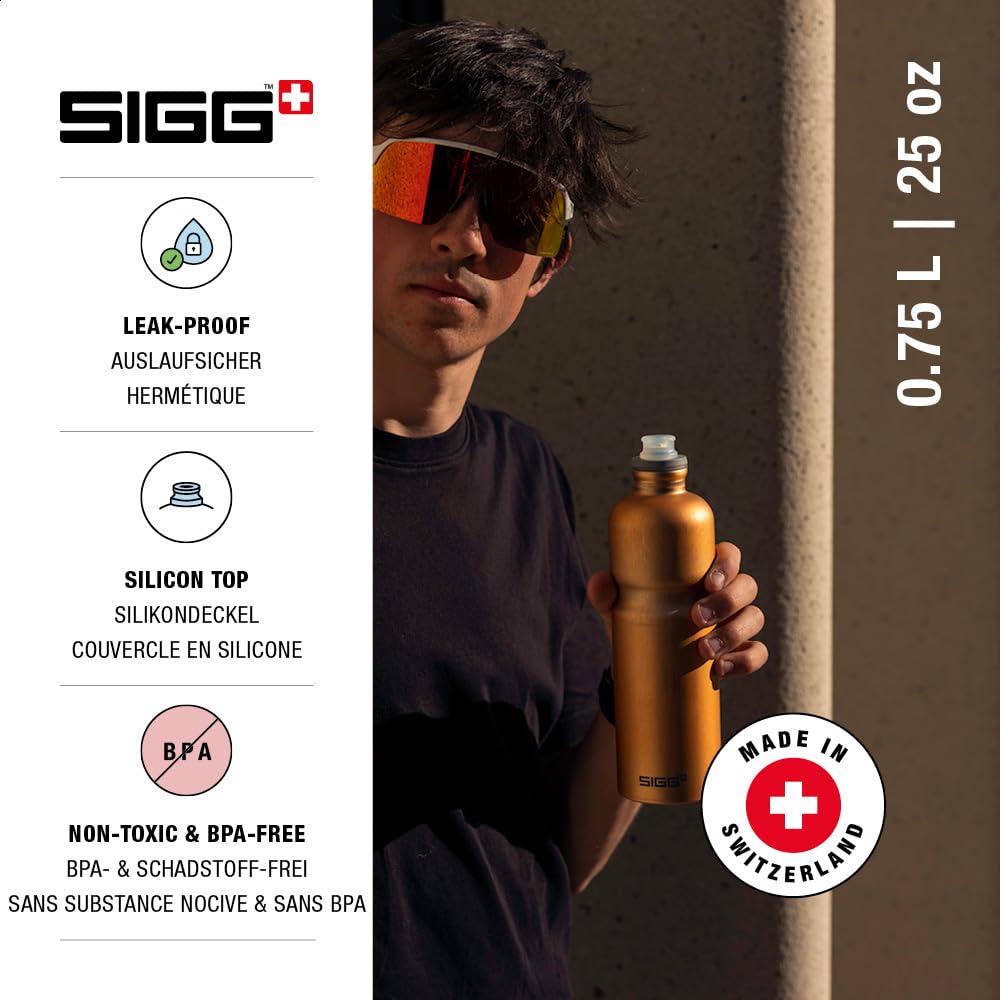 Sigg - Gourde Aluminium - Move MyPlanet Copper - Certifiée Neutre En CO2 - Légère - Adaptée Tous Types de Porte-Bidon - Sans BPA - Gourde Vélo, Sport, Running - Cuivre - 0,75 L