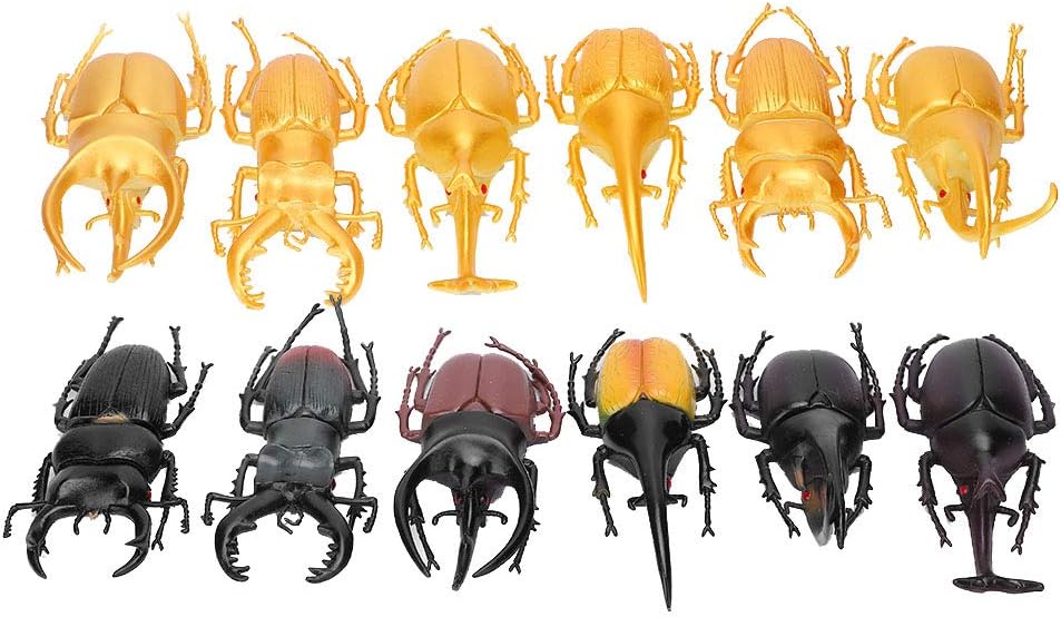 Escarabajo realista plástico, juguetes realistas del escarabajo de los insectos para la fiesta de las decoraciones de la broma de la novedad de Halloween(B)