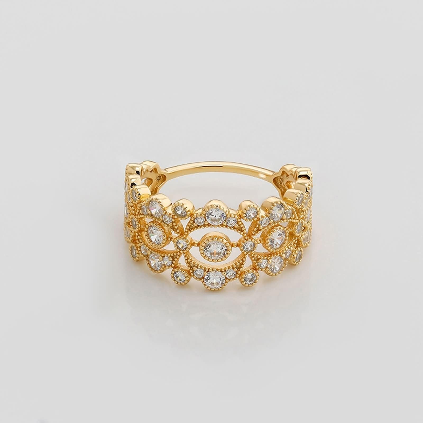 Anillo de solicitud de oro auténtico de 9 K/14 K/18 K con moissanita, forma hueca
