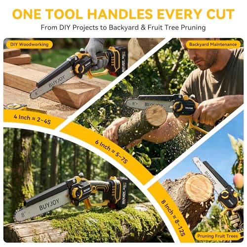 Image of BUYJOY 2-in-1 Electric Pruning Shears & 8 Inch Mini Chainsaw