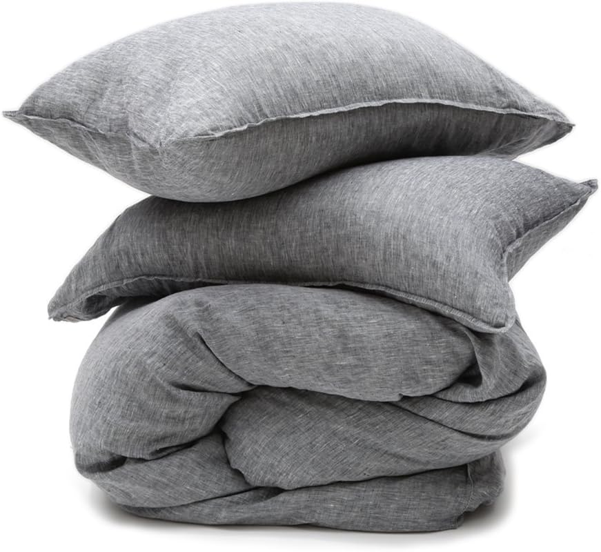 Linen Duvet Set - Heather Charcoal, Queen