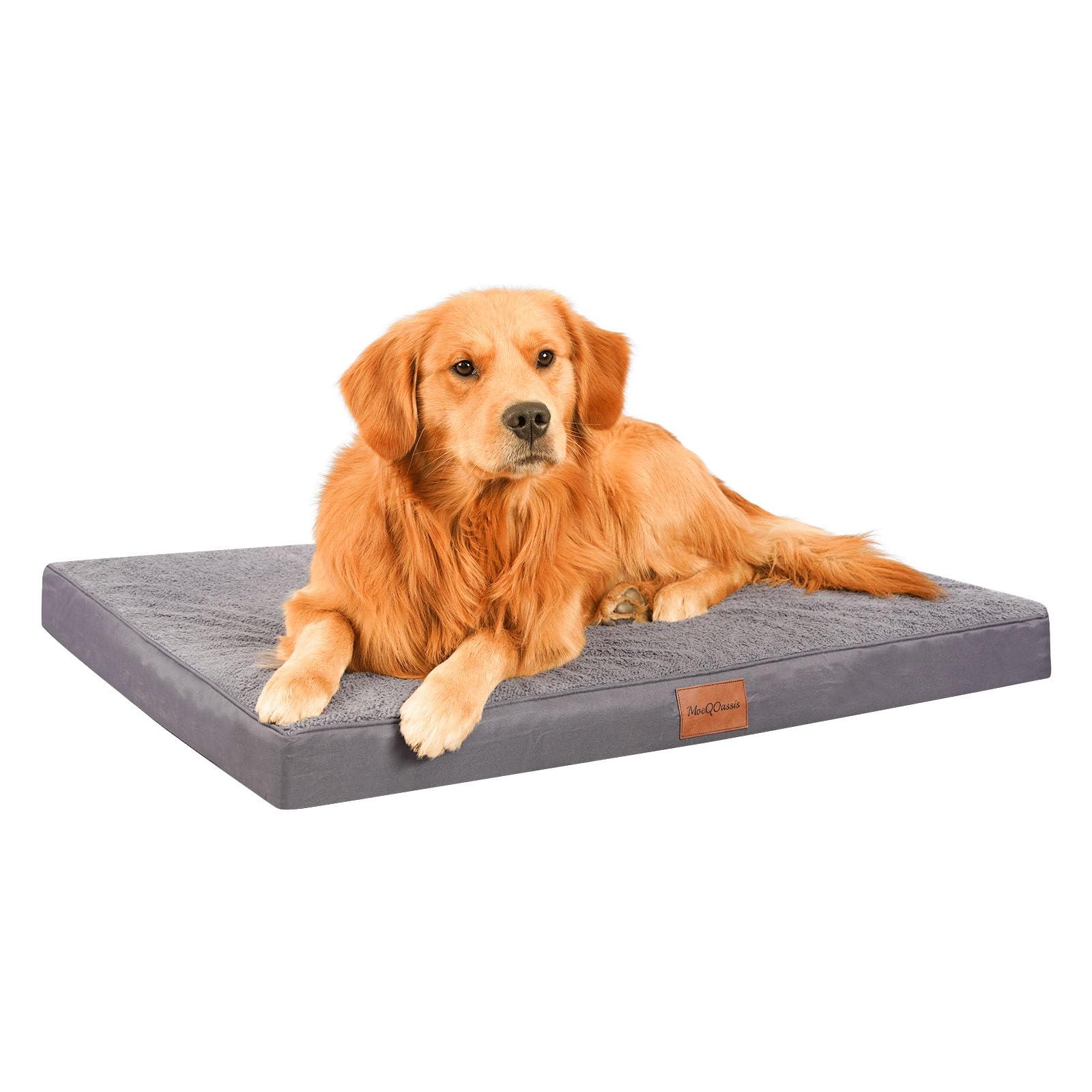 Waterproof Dog Beds for Large and Medium-Sized Dogs - Orthopedic Dog Bed Washable Crate Pad, Egg Crate Foam Pet Bed Mat with Removable Cover,