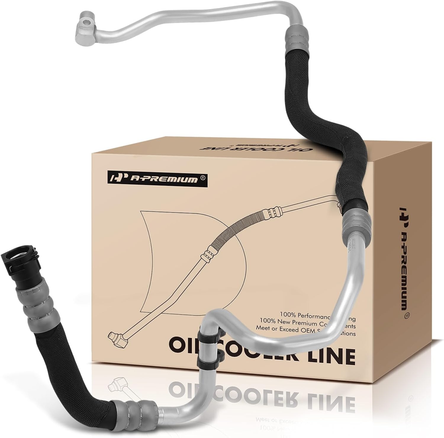 A-Premium Inlet Engine Oil Cooler Line Hose Assembly Compatible with BMW 550i 2011-2016, 550i GT 2010-2015, 750i 2011-2015, 750Li 2011-2012, 750Li 2013-2015, 650i Gran Coupe, 650i, Alpina B7 B7L