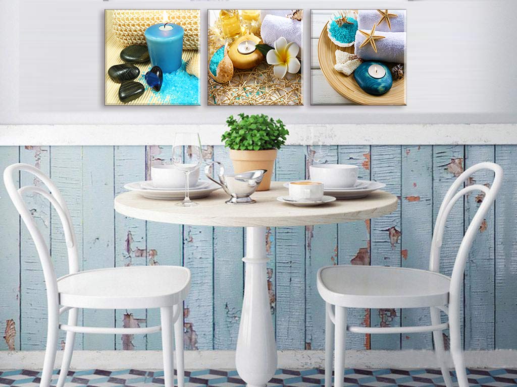 Piy Painting 4pcs Spa Treatment Photo with Candle Bamboo