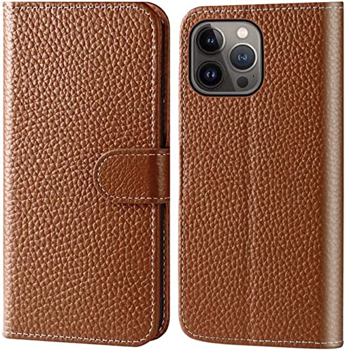 Housse iPhone 14 Pro Max cuir marron idéale pour travailler au café