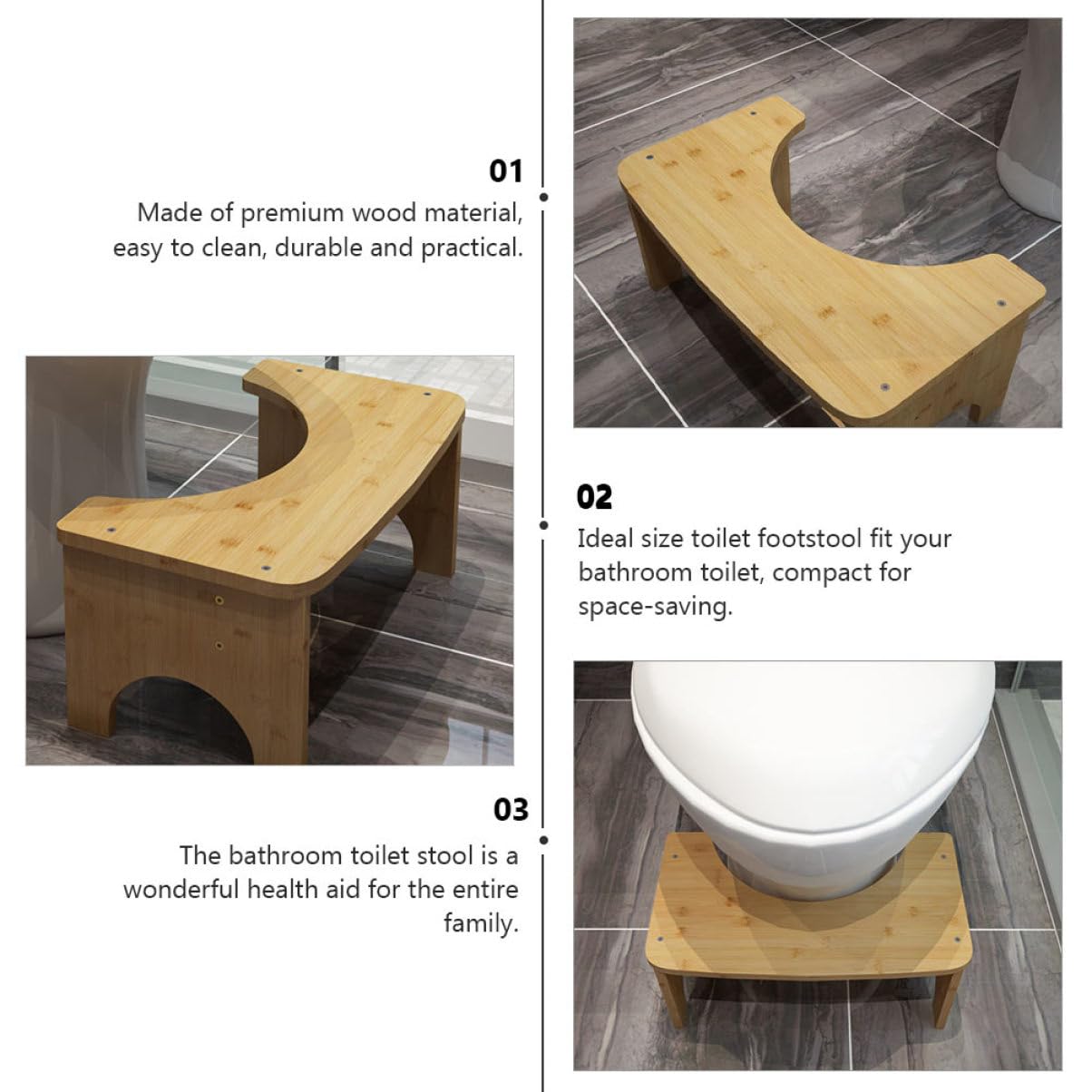 Toilettensitz Trittschemel in Khaki, Stabiler Hocker | 1 Stück, für Kinder und Ganze Familie, Leicht zu Reinigen, Platzsparend, Einfache Form