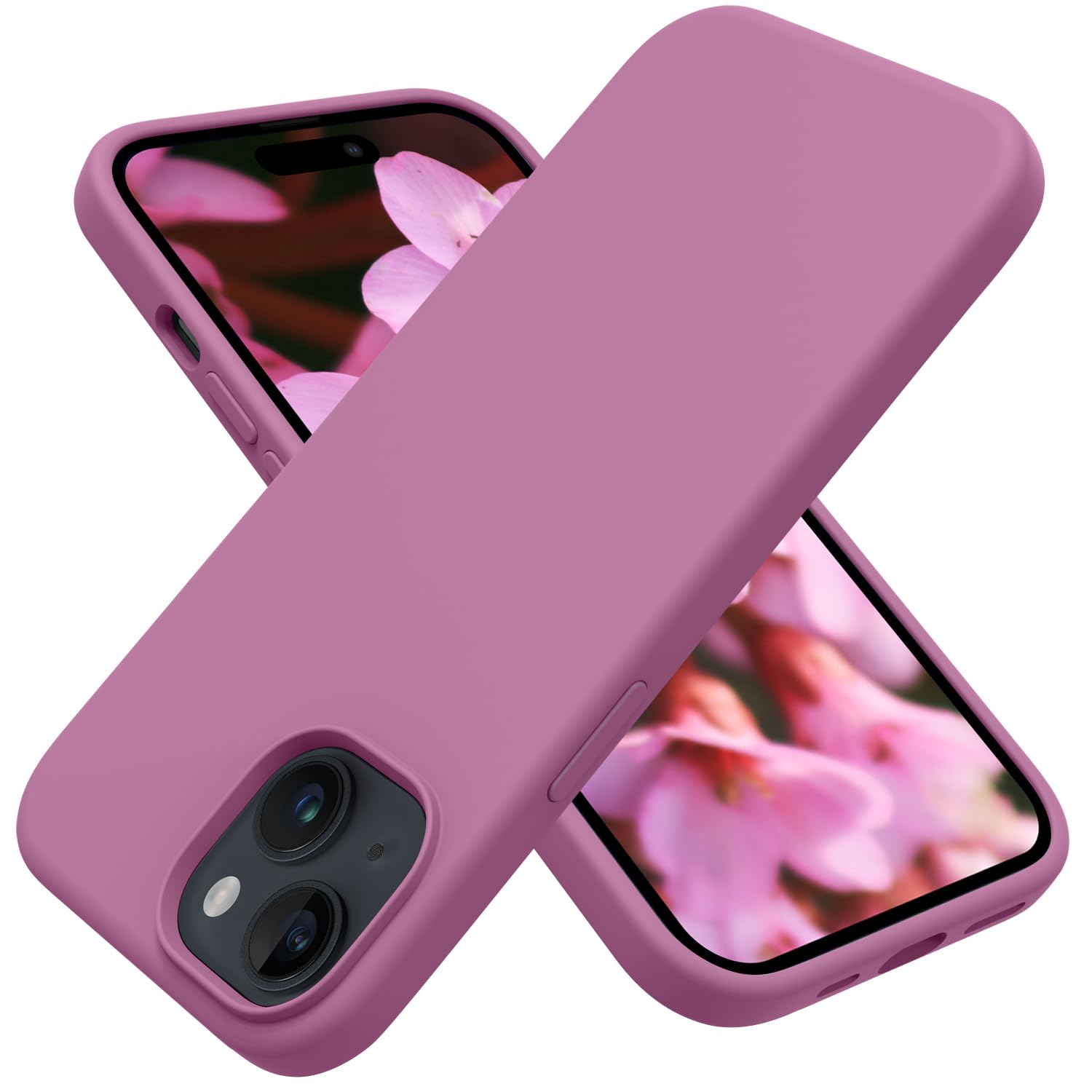 OTOFLYCompatible with iPhone 15 Case, Silicone Shockproof Slim Thin Phone Case for iPhone 15 (6.1 inch), (Lilac Purple)