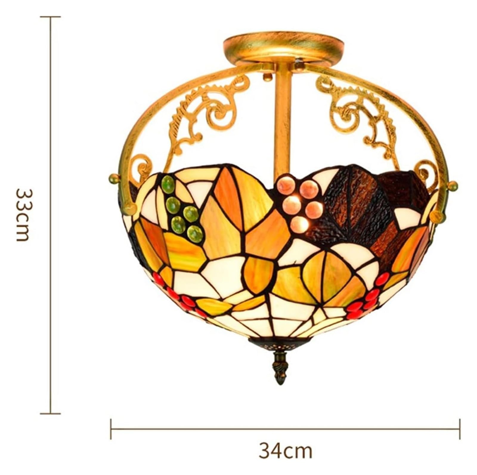 RWRAPS Lustre en Verre Feuille Verte Suspension plafonnier luminaire pour Salle à Manger île Chambre E26/E27