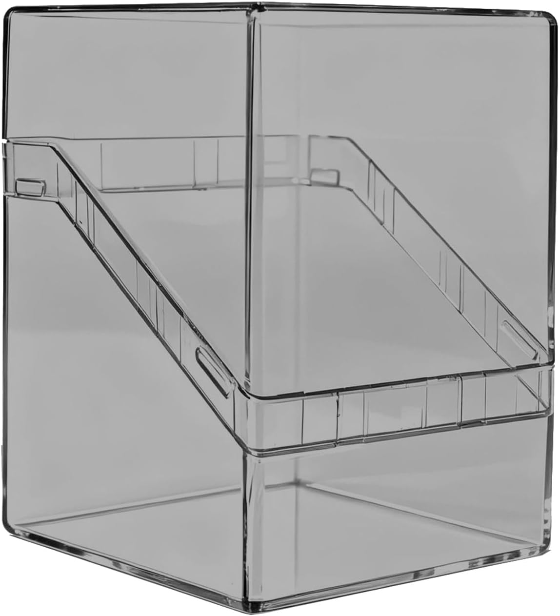 Large Capacity Acrylic Card Deck Container Box, Transparent gray