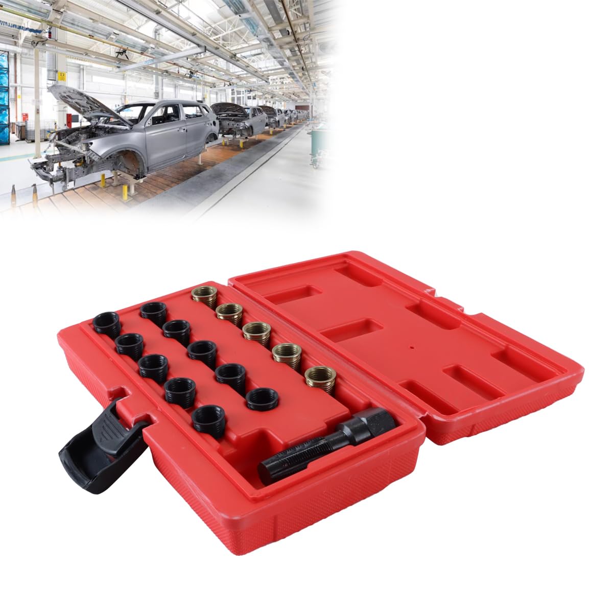 Kit De Réparation De Filetage De Bougies D'allumage M14 X 1,25 Avec Boîte De Rangement