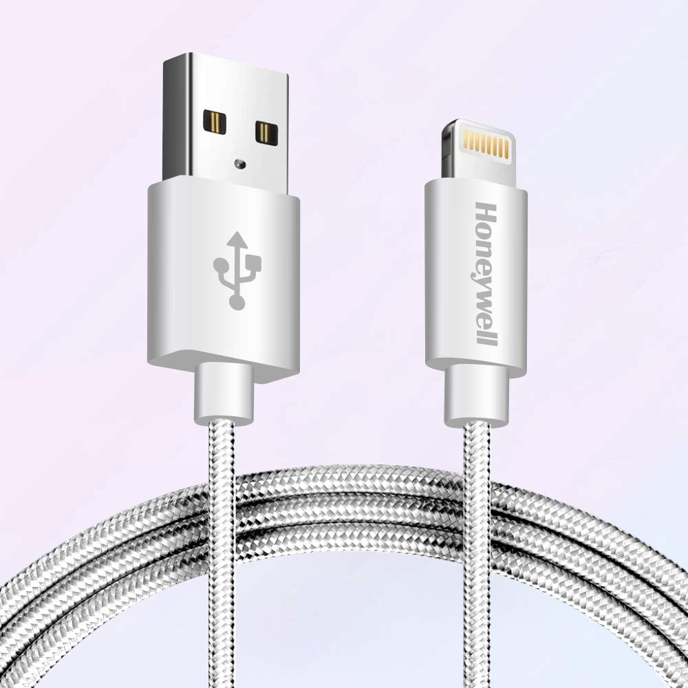Apple Lightning Sync & Charge Cable 1.2 Mtr (Braided) - Silver