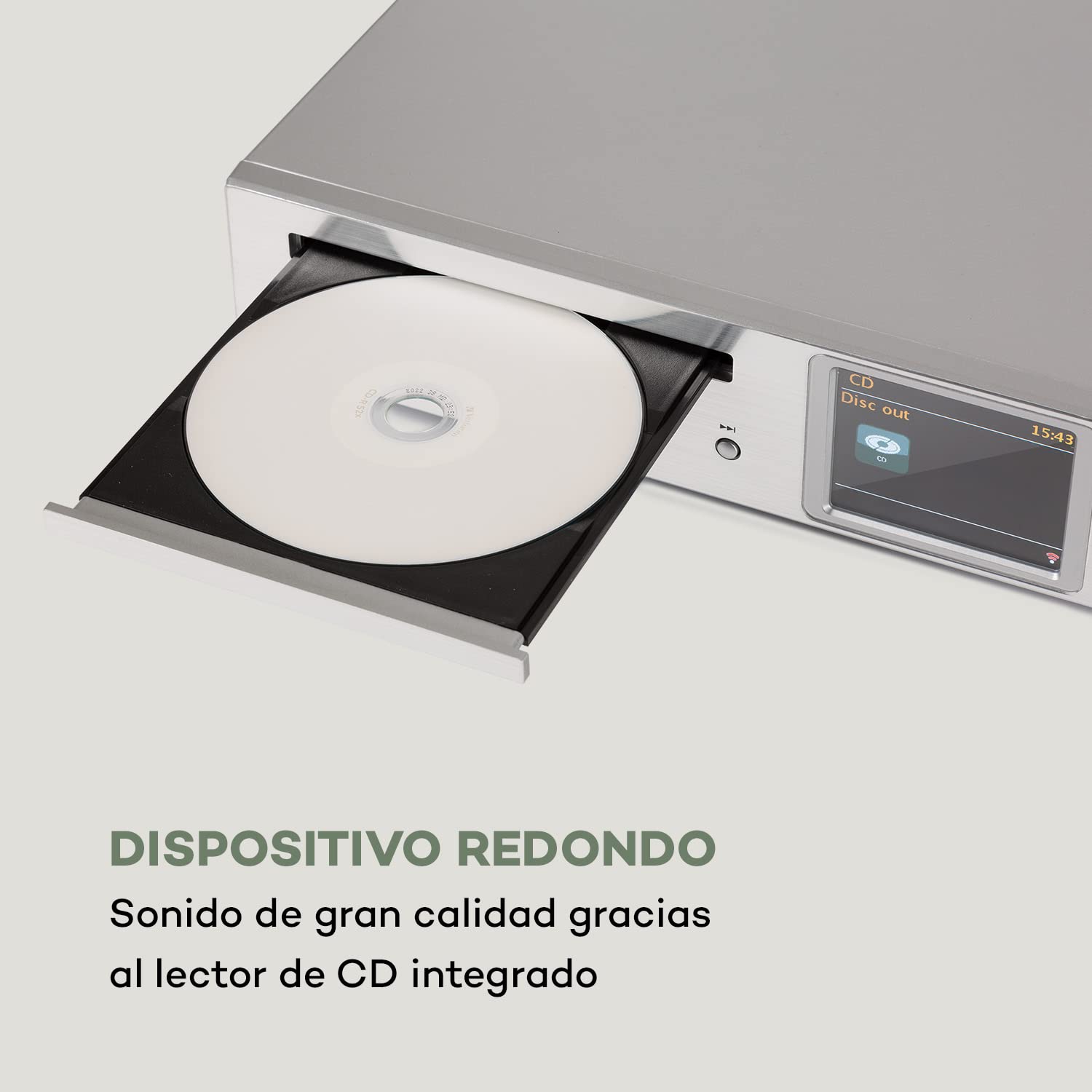 AUNA iTuner CD Receptor HiFi Radio de Internet/Dab+/FM Reproductor de CD WiFi Plata