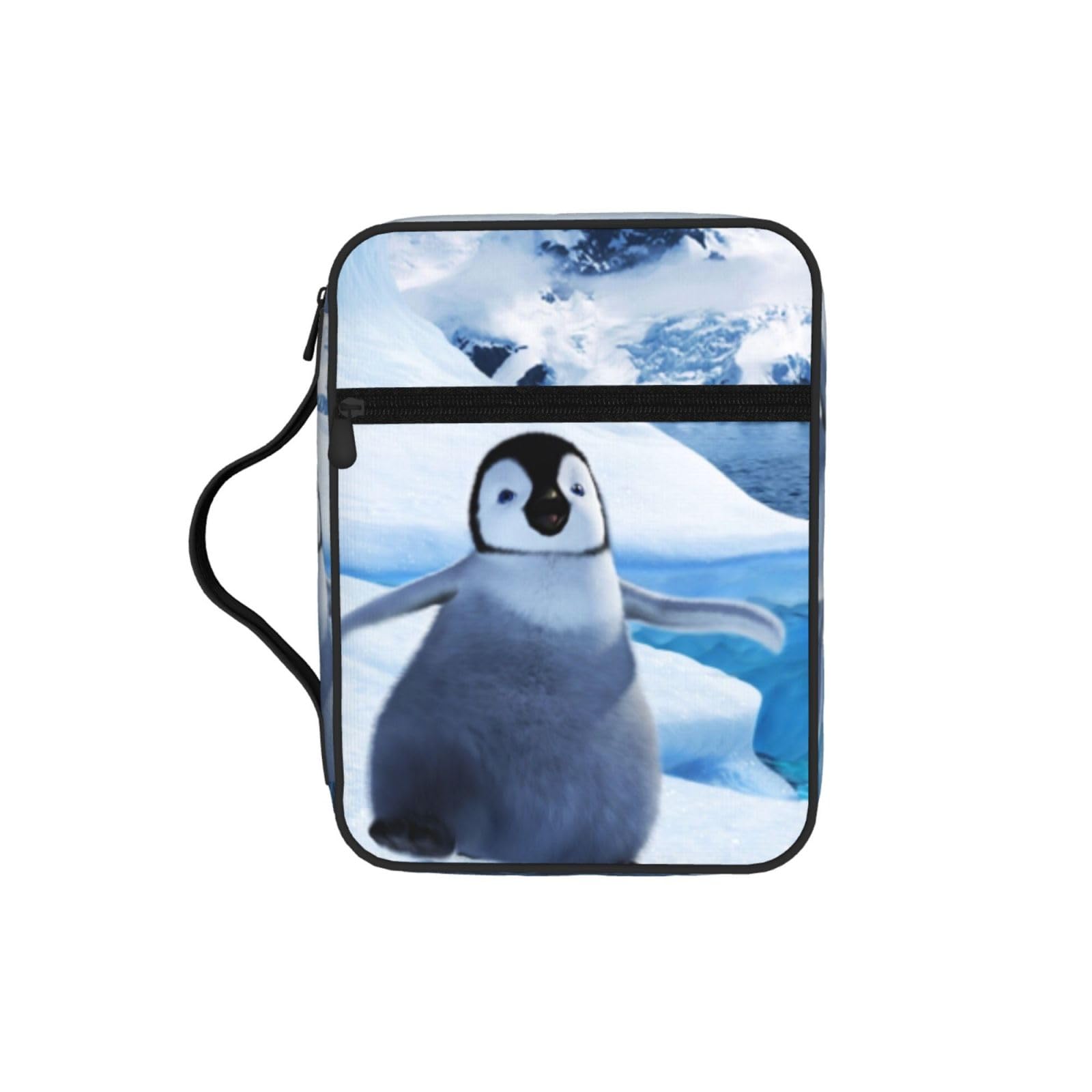 Cute Penguins Baby Taking Bible Cover Case Waterproof Bible Bag With Handle Organizer Storage Book Cover For Bible Study