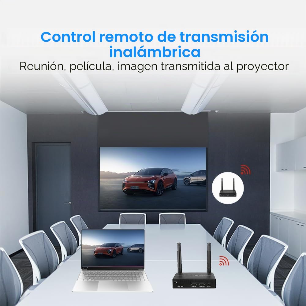 EXVIST Receptor transmisor Extensor inalámbrico HDMI básico 4K con Bucle de Salida HDMI, hasta 656 pies, Soporte IR, Adecuado para transmitir Video Desde PC, Youtube, PS4 a HDTV o proyector, etc.