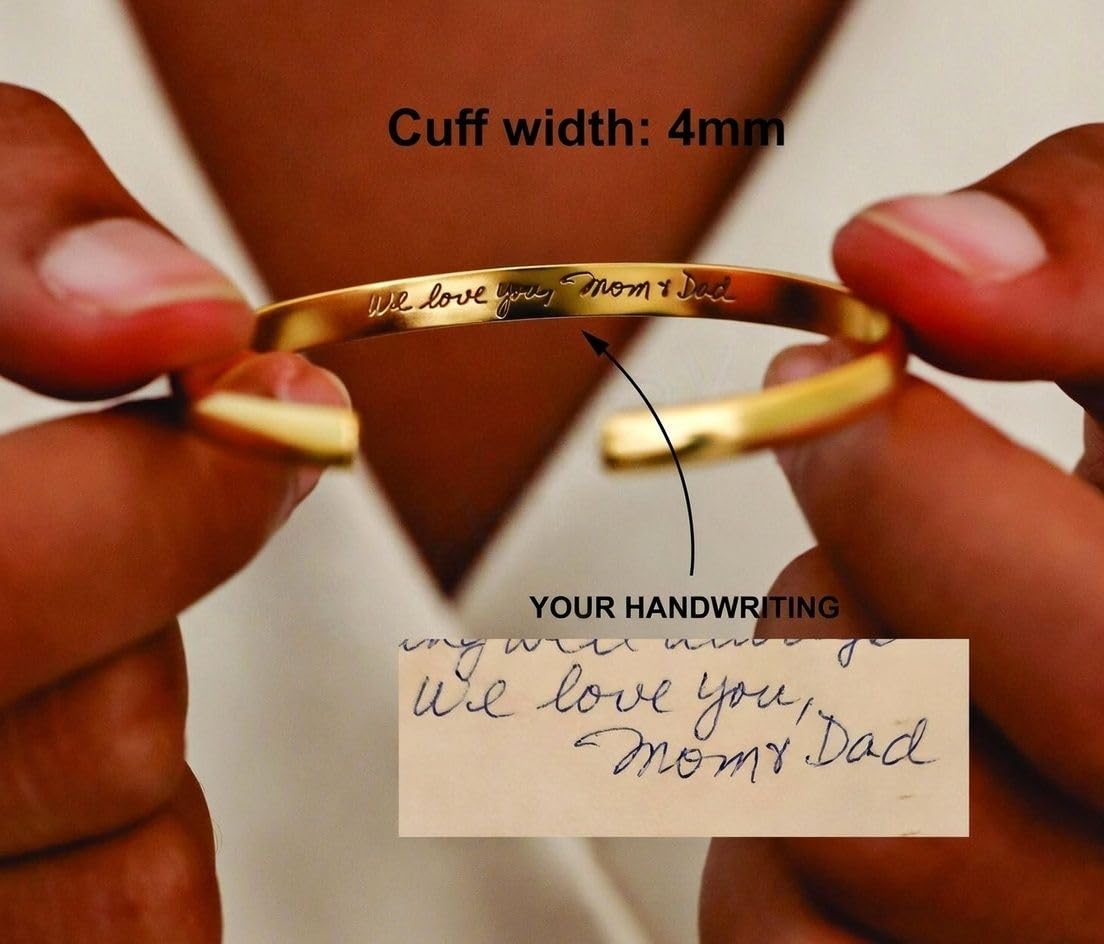 Bracciale rigido con incisione personalizzata | Bracciale rigido personalizzato con incisione | Matrimonio | Damigella d'onore - Natale