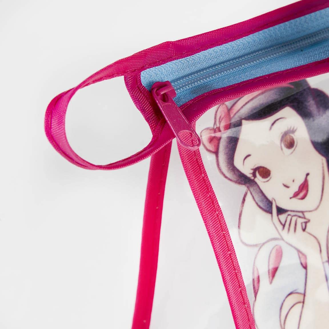 CERDÁ LIFE's LITTLE MOMENTS - Neceser Infantil Transparente de Princesas Disney Compuesto de [ Vaso de Plástico Cepillo de Pelo Toalla Microfibra] Licencia Oficial Disney, Rosa