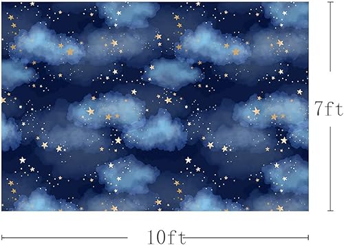 Miniatura 3 de MEHOFOTO Fondo de estudio fotográfico de cielo azul oscuro, nube, accesorios de fondo para niños, cumpleaños, príncipe, baby shower, decoración de