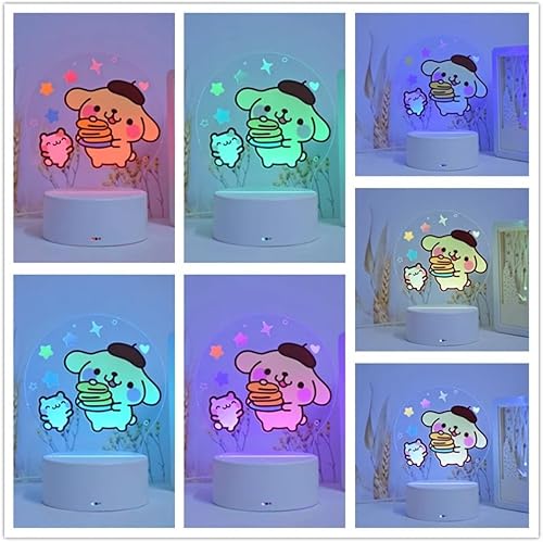 Miniatura 3 de Kittly - Lámpara de noche 3D Kawaii con diseño de estrellas de anime, lámpara LED acrílica de 7 colores, lámpara de mesita de noche para niños,