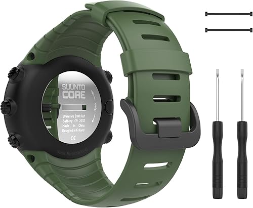 MoKo Correa de reloj compatible con Suunto Core, correa de muñeca suave de repuesto clásica con cierre de metal para reloj inteligente Suunto Core,
