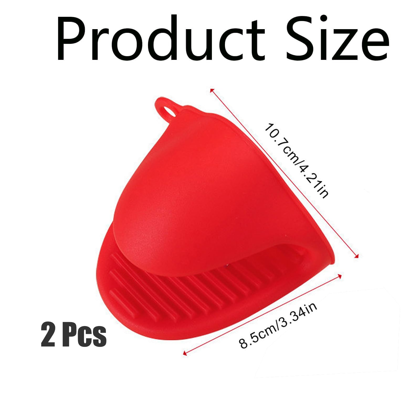 Gant De Cuisine épais En Silicone,2 Pcs Mitaines De Four En Silicone Mini Gant De Four épais En Silicone Résistant à La Chaleur Gant Cuisine Anti Chaleur Pour Cuisiner, Barbecue, Cuisson (Rouge