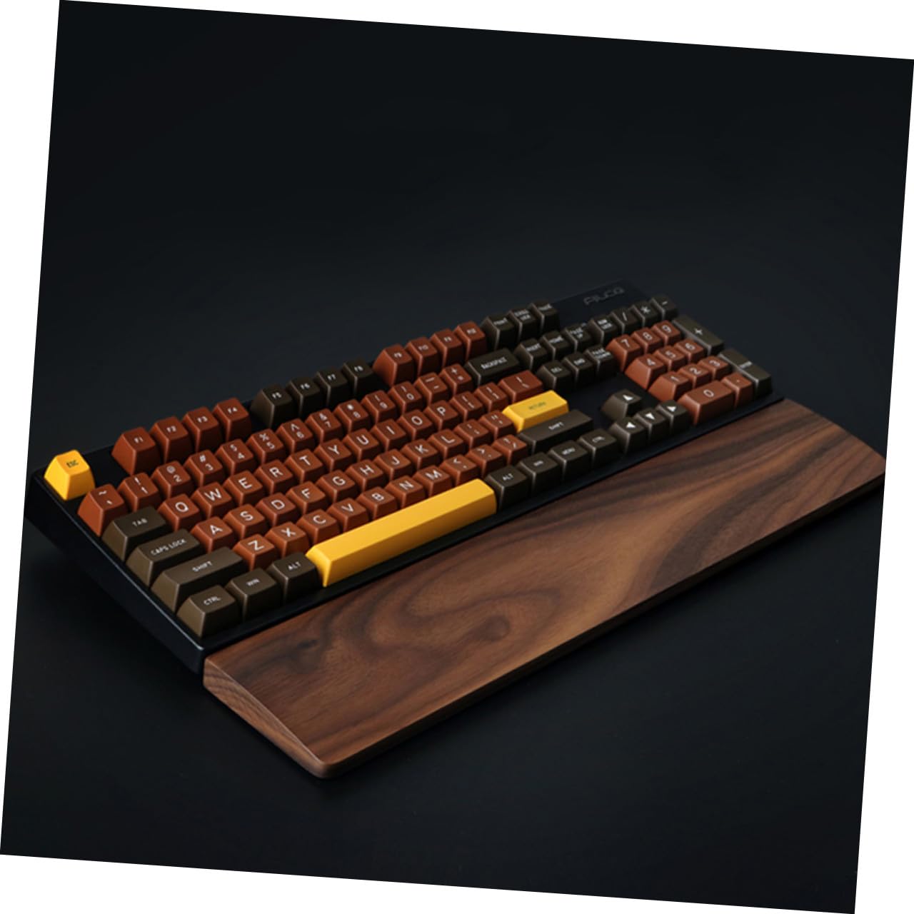 Housoutil Ergonomische Handgelenkauflage Komfortable Tastaturstütze aus Walnussholz 360x80mm Natürliche Holzstruktur für Computerarbeitsplatz
