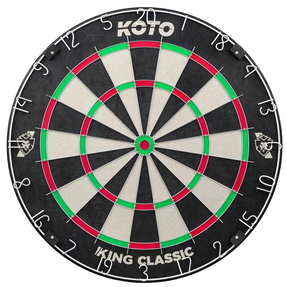KOTO – King Classic Dartboard, Misura Ufficiale, Sisal Africano e Fibre, Tecnologia Filo Sottile, Bersaglio Freccette Professionale