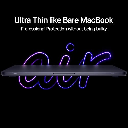 Miniatura 8 de Funda para MacBook Air de 15 pulgadas Carcasa M4 2025 2024 2023 M3 M2 [100% Coincide con el Color Oficial] [Armadura Ultra Delgada] Carcasa Rígida