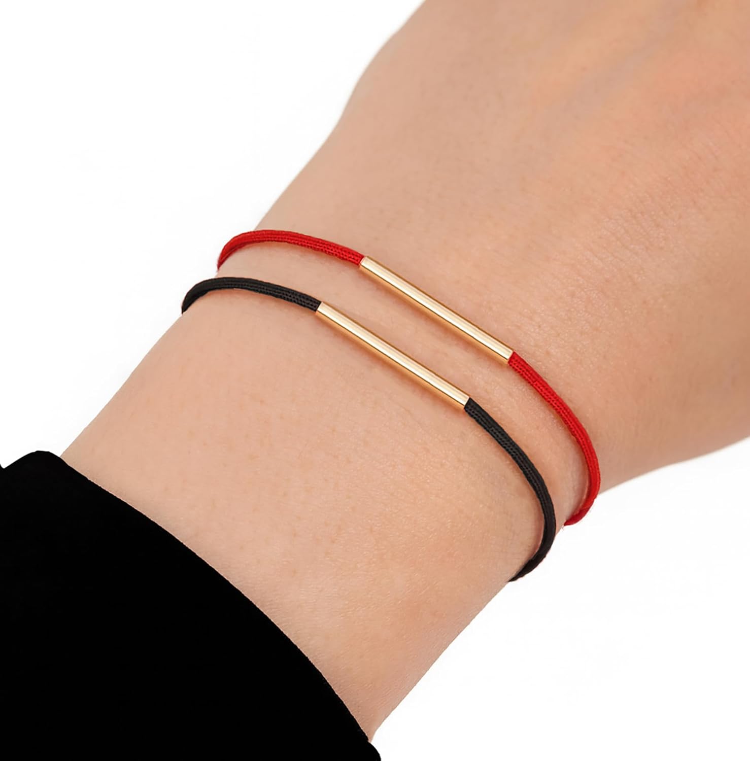 inBLISS Karma Bracelet 14K Solid Gold Beaded Red String Bracelet for Women & Men – Kabbalah Cord Bracelet for Protection, Good Luck & Balance – Handmade Adjustable - Image 4