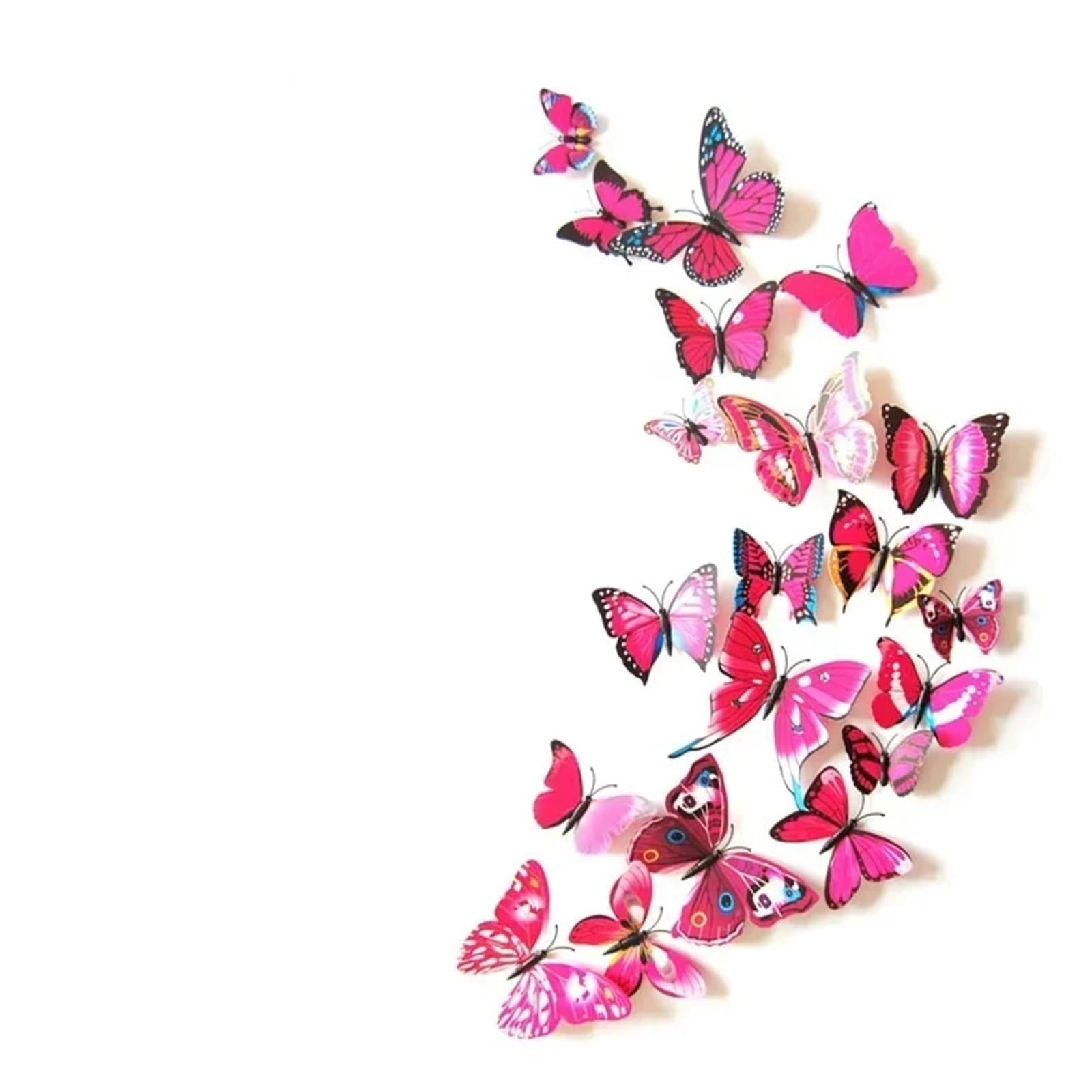 12Pcs 3D Butterfly Wall Sticker Butterflies Home Decoration Fridge Stickers Decor(Color 10)