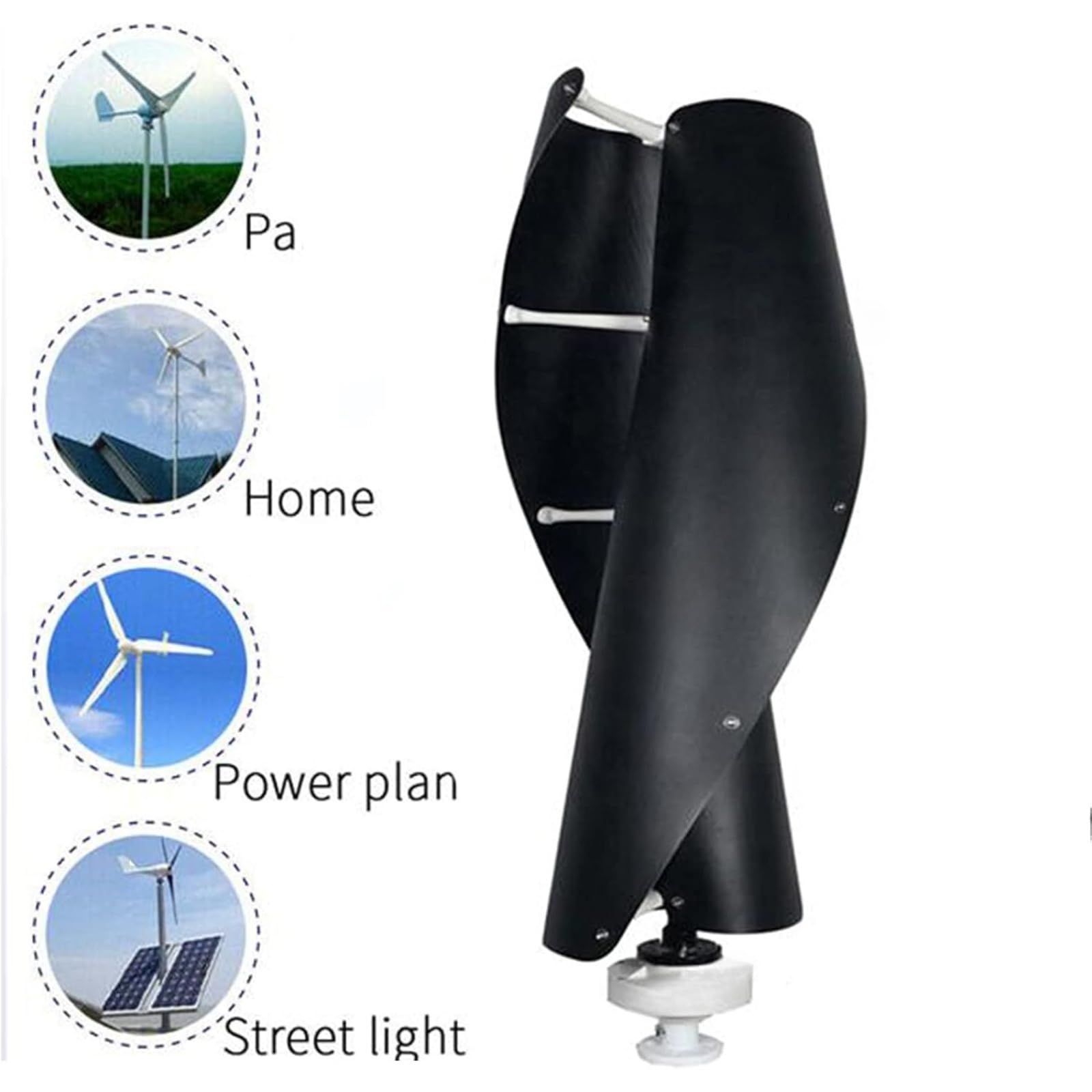 12000W Haushalt Windkraftanlage Generator, Vertikale Achse Magnetschwebe-Windturbine 12V-220V Windkraftanlage mit Mppt-Controller für Wohnmobile Boote, Lodges, Hütten