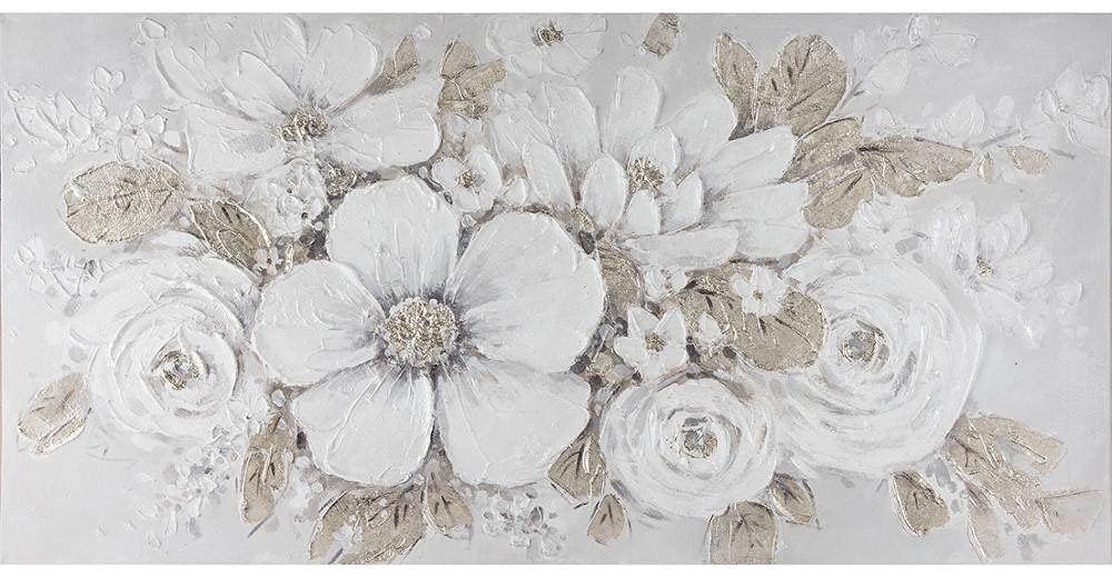 Pinturas Al Pintura Al Óleo Pintado A Mano,Estilo Botánico Contemporáneo, Blanco, Floral, Marrón, Textura De La Hoja, Grandes Pinturas Al Óleo, Arte, Arte Abstracto Moderno, Lienzo, Pinturas Pa