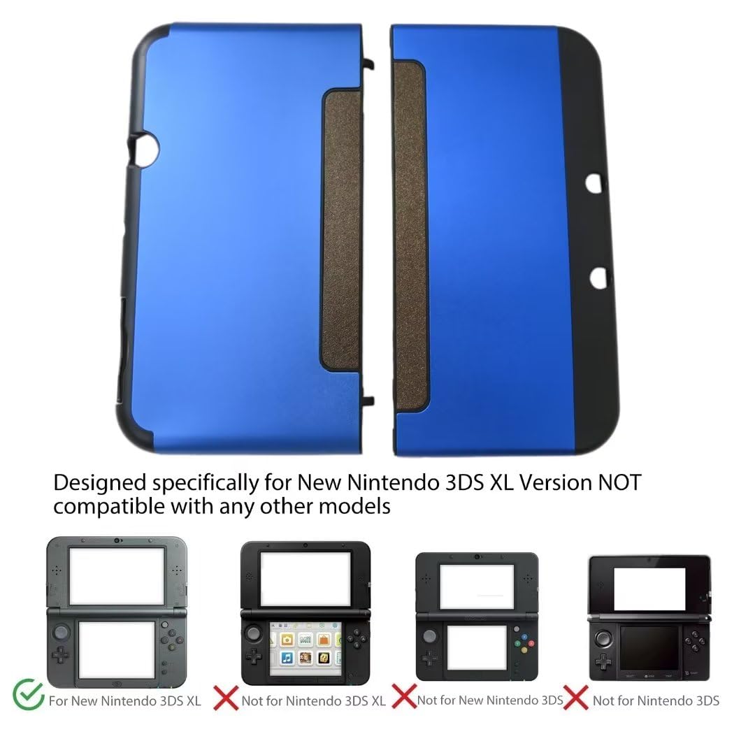 Funda protectora de aluminio y plástico azul para Nintendo New 3DS XL LL (modelo 2015)