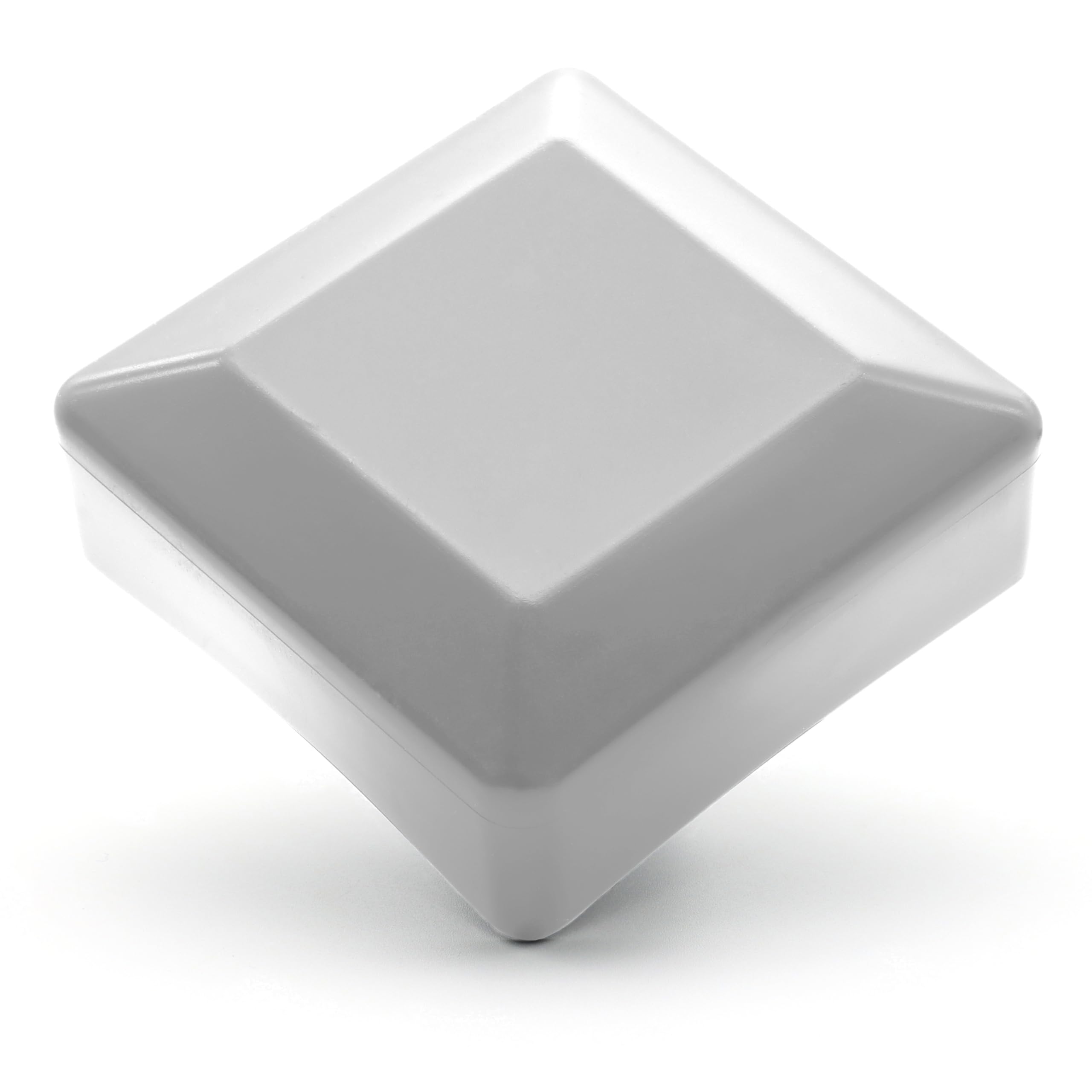Enkotrade Pack of 10 White Fence Caps for External Dimensions 60 x 60 mm, Pipe Caps Made of High-Quality Plastic, Pyramid Square Fence Post Caps Post Lid Fence Cover