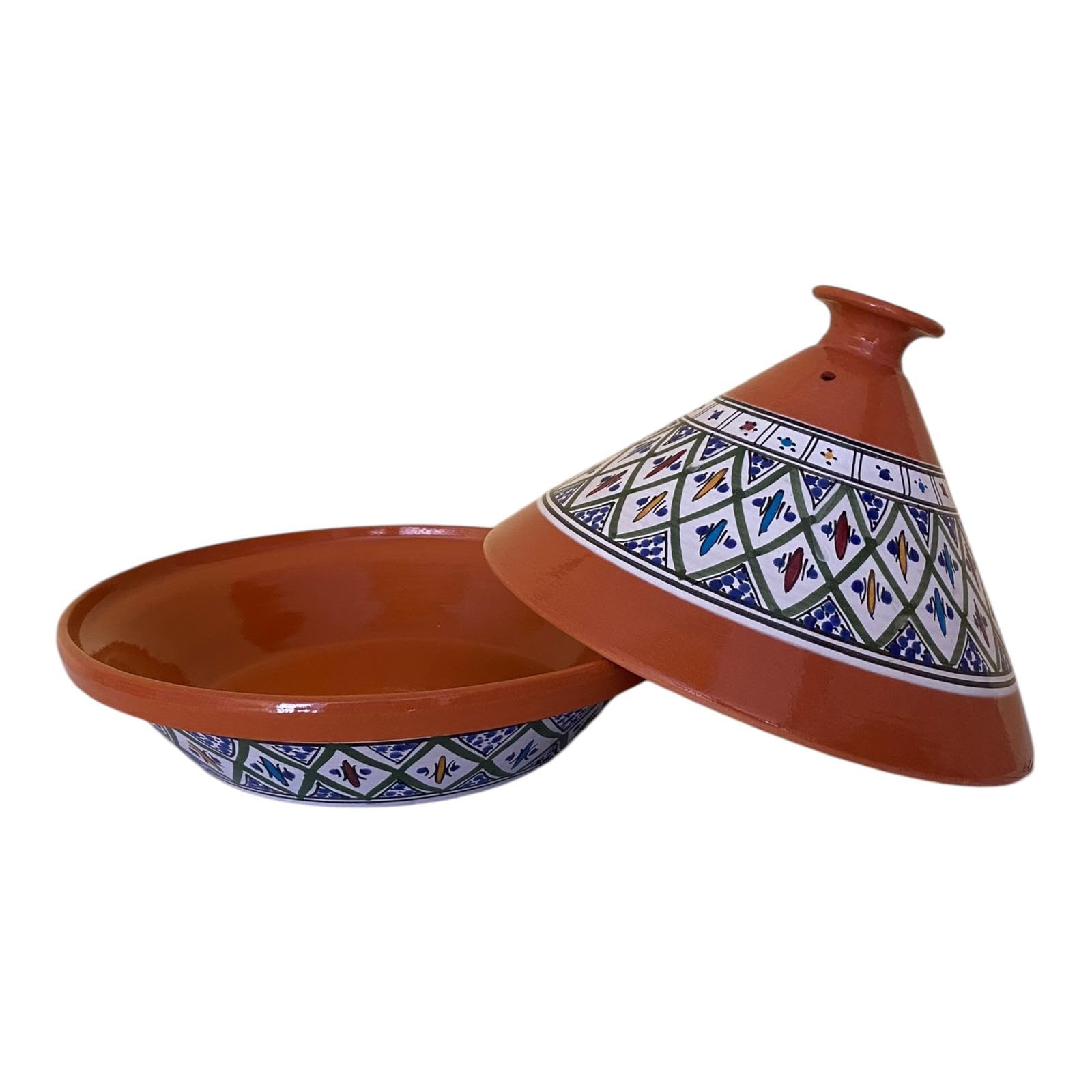 Pot à tajine pour cuisiner, tajine en argile fait à la main et peint