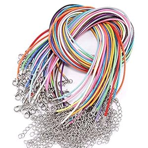 30 Stuks Lederen Ketting Touw Lederen Koord Touw Ketting Touw Riem Gevlochten Imitatie Lederen Koord Met Karabijn Verlengketting Voor Diy Armband Ketting Sieraden Maken (Gemengde Kleur)
