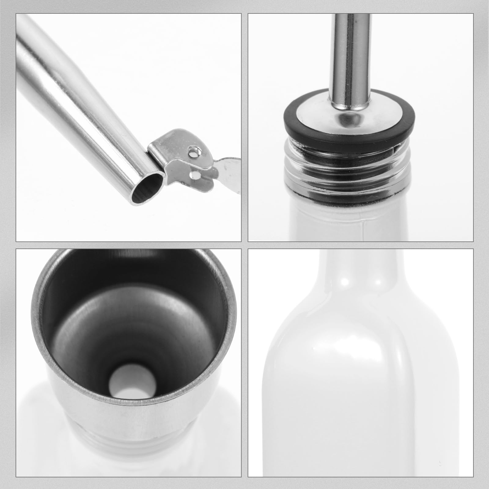 Set di Dispenser per Olio e Aceto in Vetro Dosatore, Design Unico e Stile Raffinato, Multifunzione per Cucina, Mantiene le Spezie Fresche